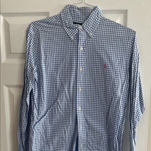 Ralph Lauren Blue and White Checkered Shirt